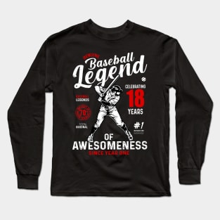 18th Birthday Gift Baseball Legend 70 Years Long Sleeve T-Shirt